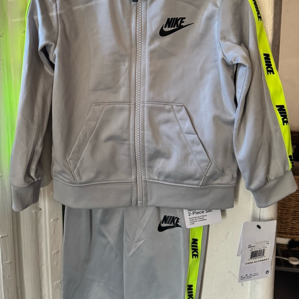 Nike Gray Tracksuit with Neon Accents